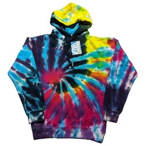 COLORTONE FLASHBACK TIE DYE Men Small Cotton Blend‎ Pullover Hoodie NEW a